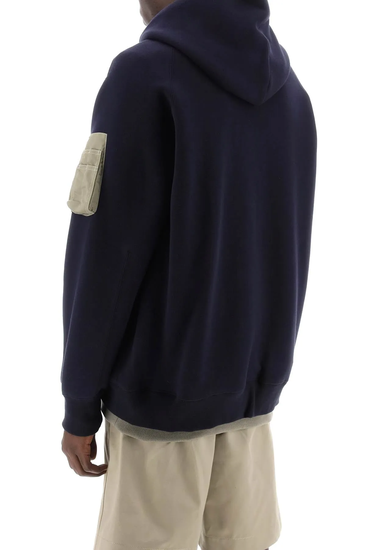 full zip hoodie with contrast trims