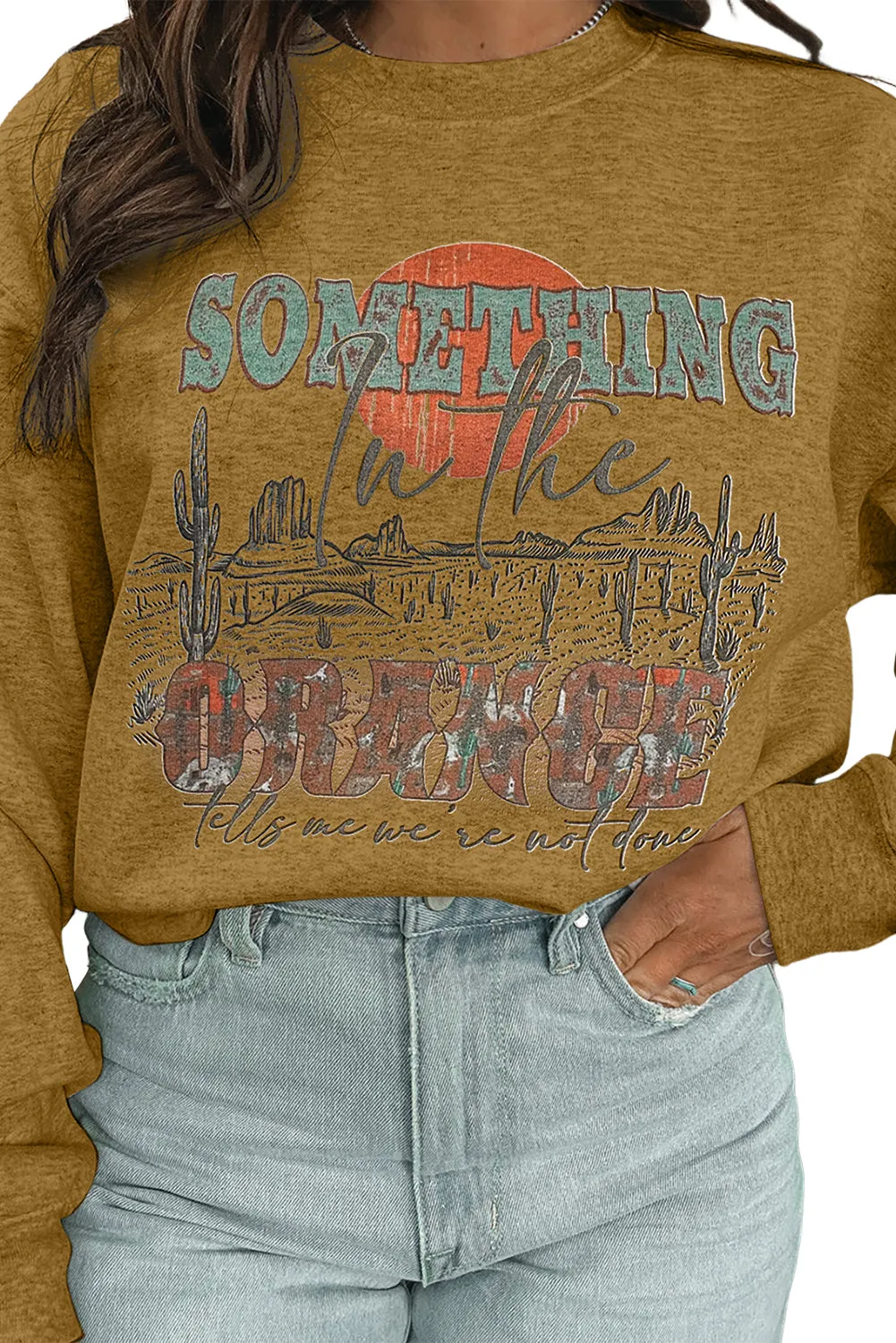 Ginger SOMETHING ORANGE Graphic Relaxed Sweatshirt