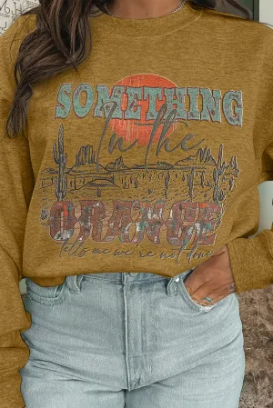 Ginger SOMETHING ORANGE Graphic Relaxed Sweatshirt