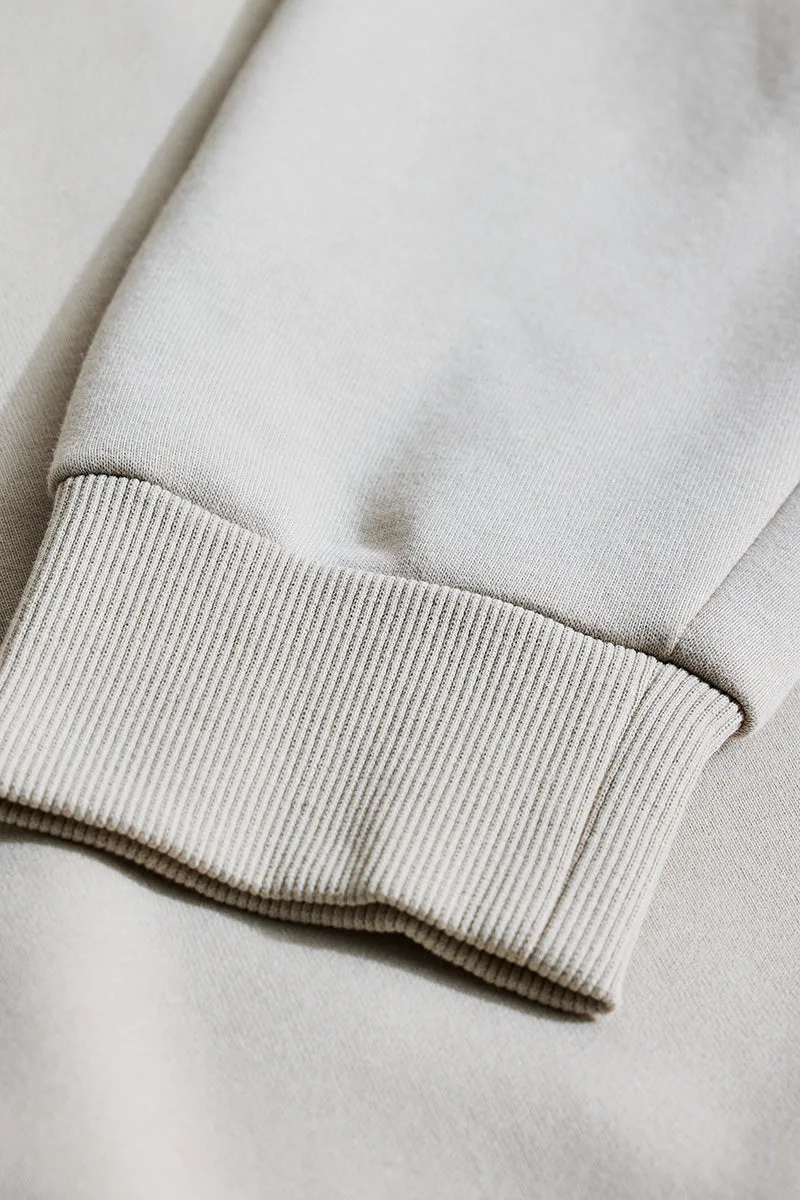 Grey Solid Relaxed Fit SweatShirts