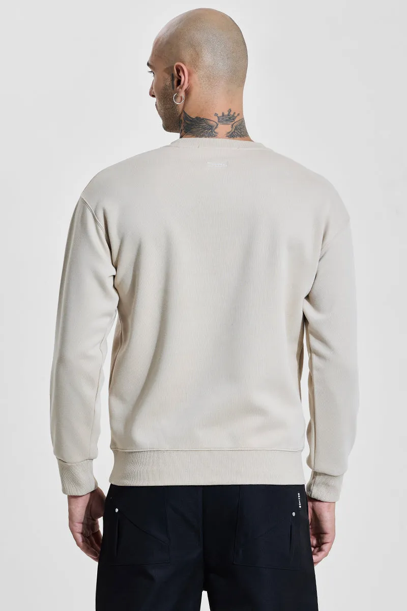 Grey Solid Relaxed Fit SweatShirts