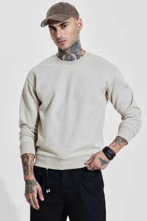 Grey Solid Relaxed Fit SweatShirts