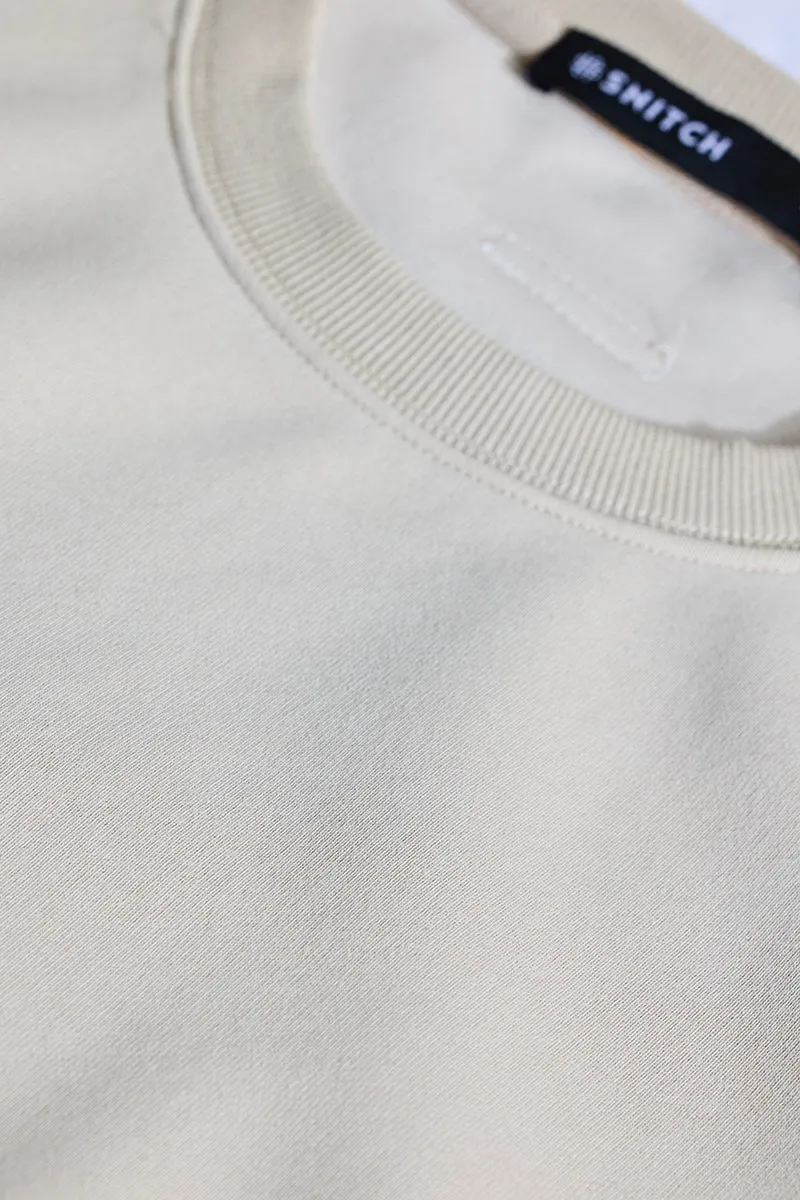 Grey Solid Relaxed Fit SweatShirts