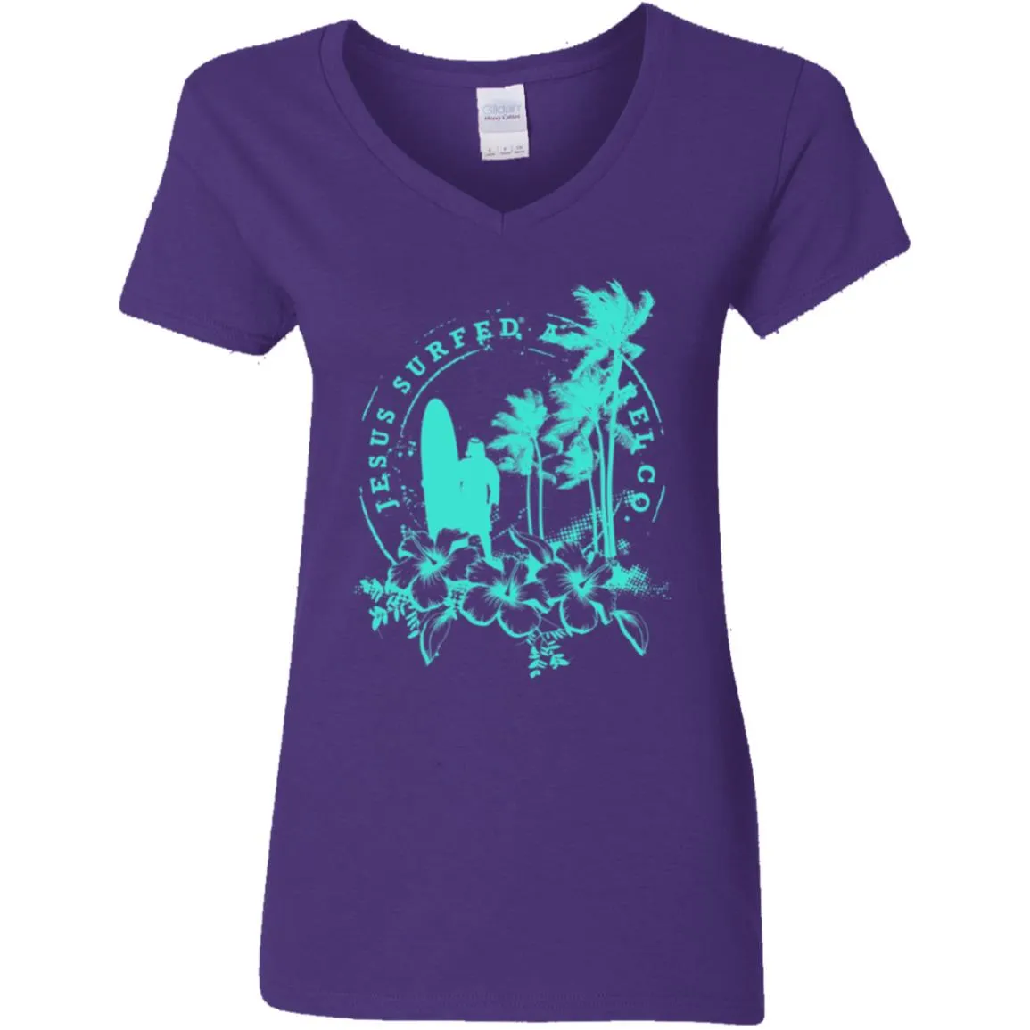 Jesus Surfed Apparel - Women's V-Neck T-Shirt