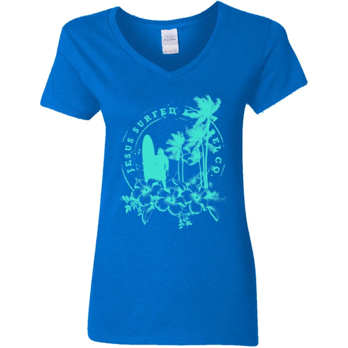Jesus Surfed Apparel - Women's V-Neck T-Shirt
