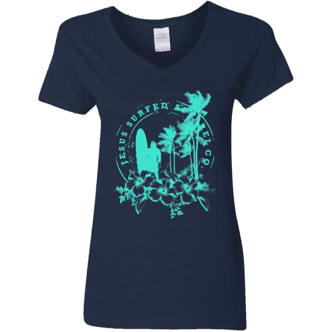 Jesus Surfed Apparel - Women's V-Neck T-Shirt