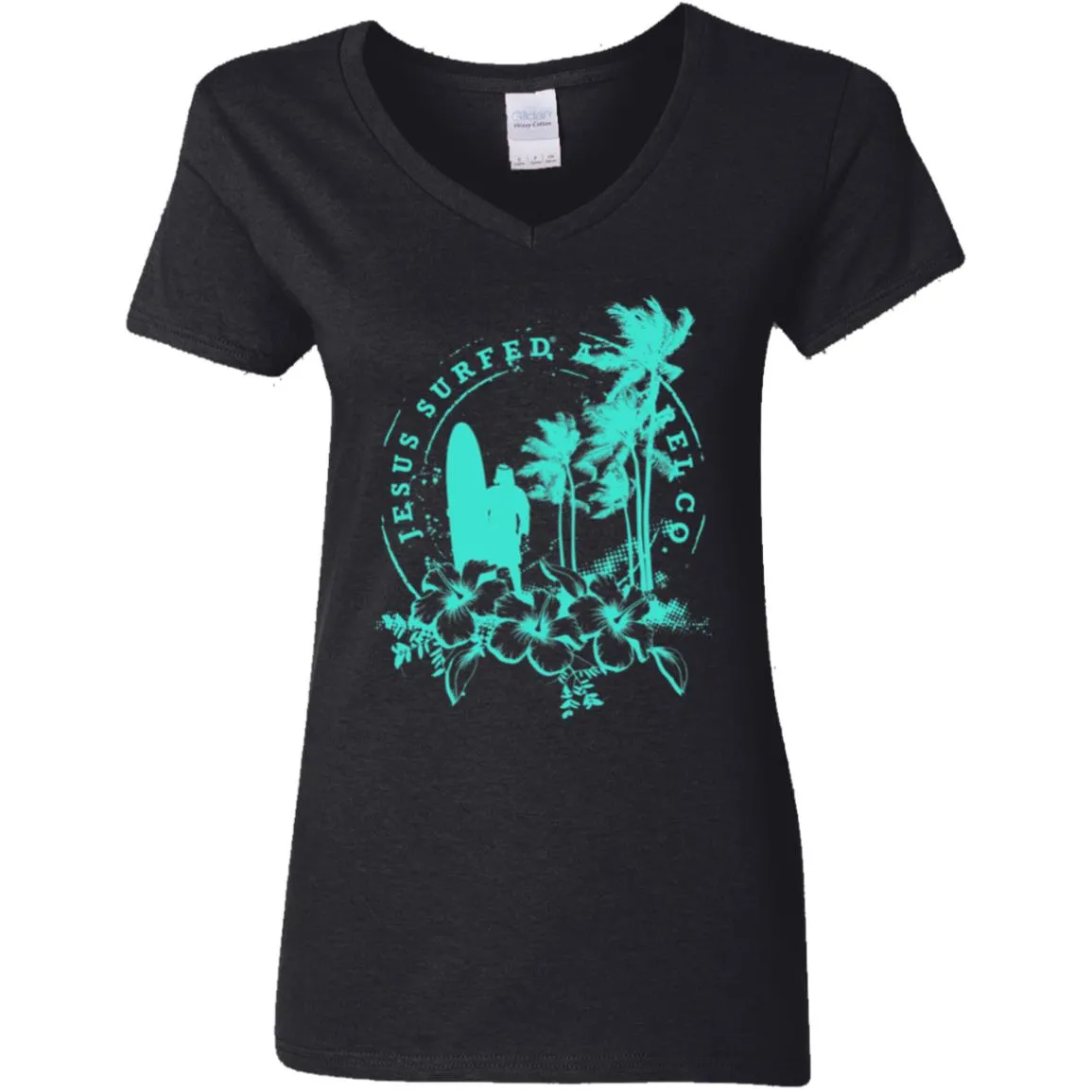 Jesus Surfed Apparel - Women's V-Neck T-Shirt