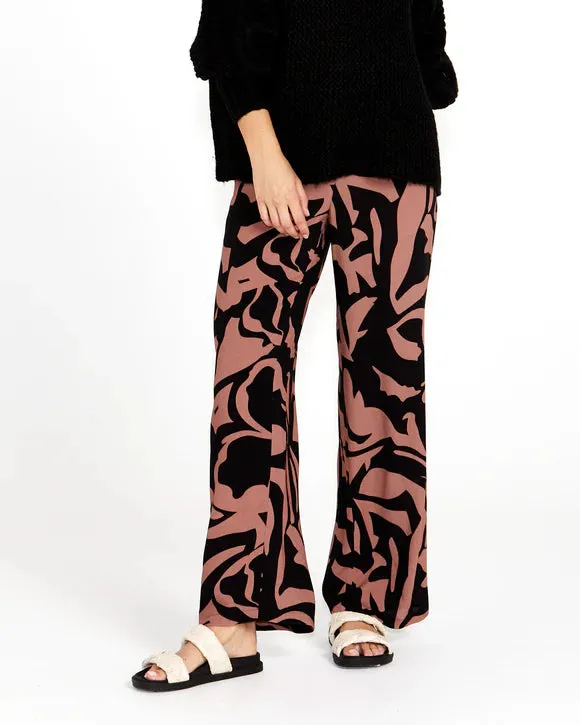 Joelle Wide Leg Pants - Abstract