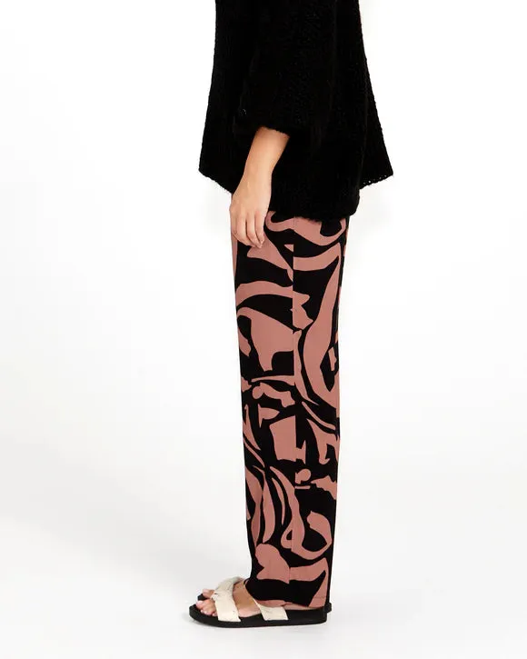 Joelle Wide Leg Pants - Abstract