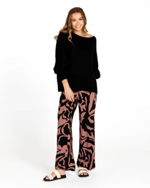 Joelle Wide Leg Pants - Abstract