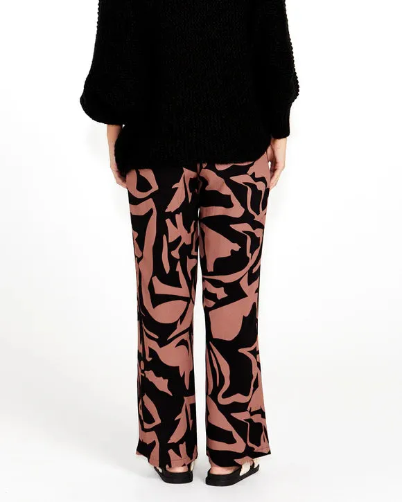 Joelle Wide Leg Pants - Abstract