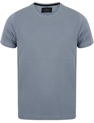 Lecky Cotton Pique Crew Neck T-Shirt In Dusty Blue - Dissident