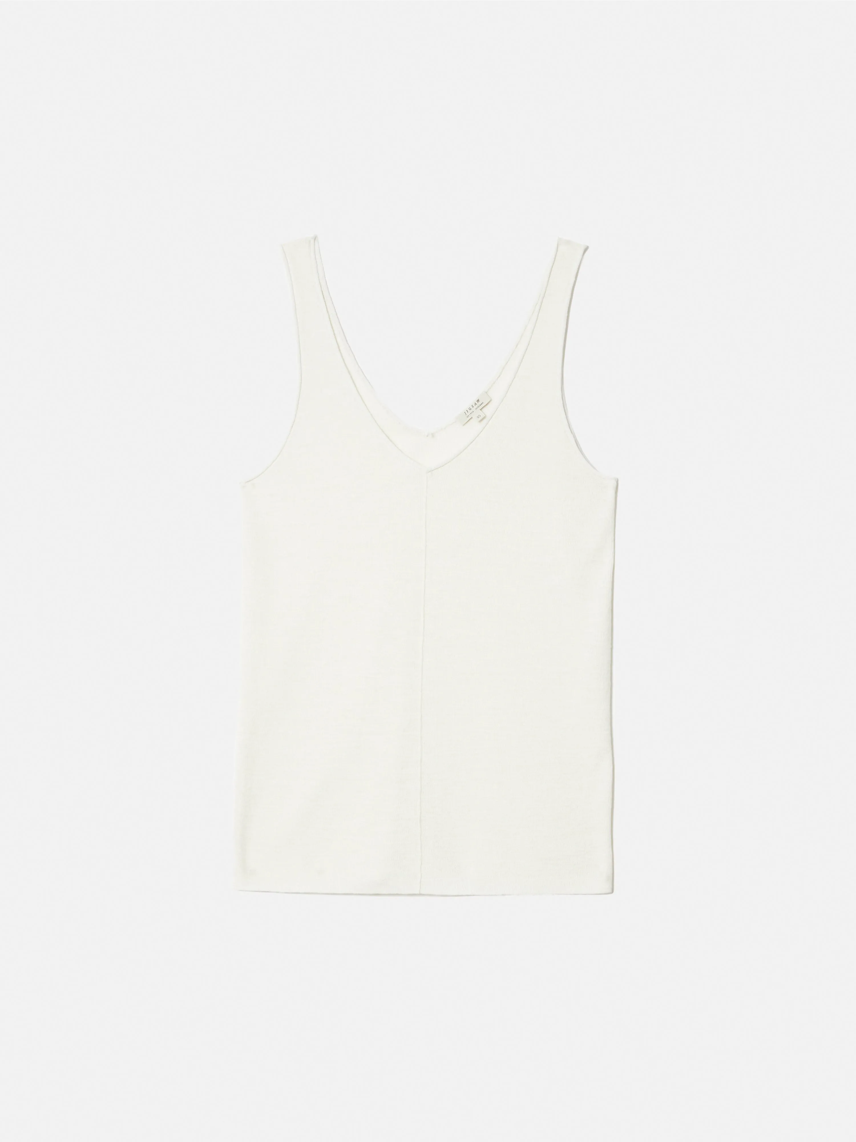 Linen Cotton V Neck Vest | Ivory