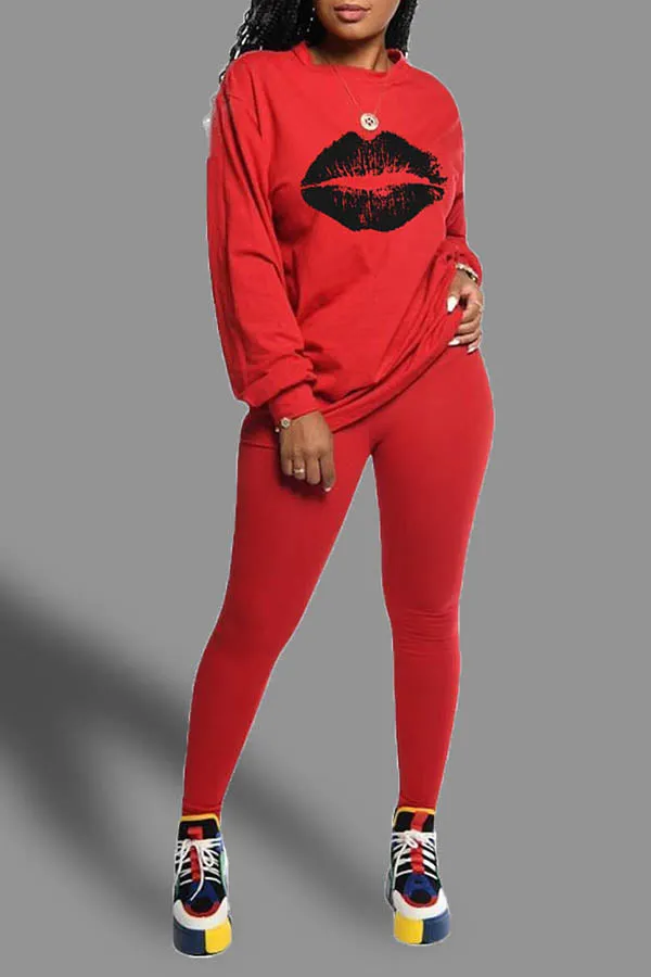 Lydia Lip Print Pants Set