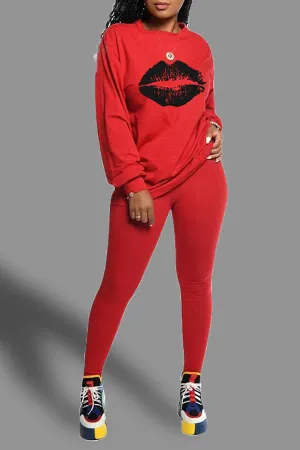 Lydia Lip Print Pants Set