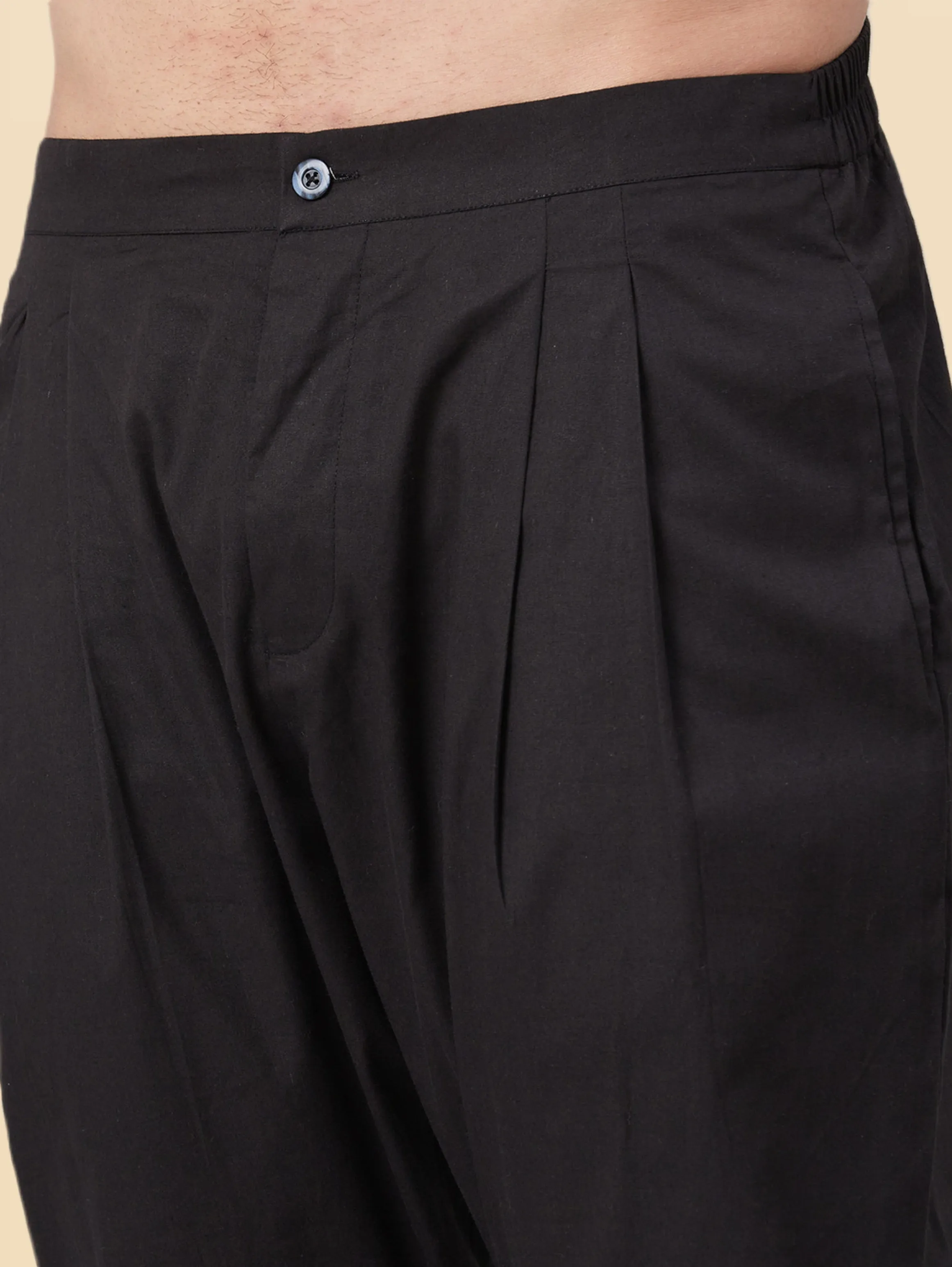 Men's Black Cotton pants