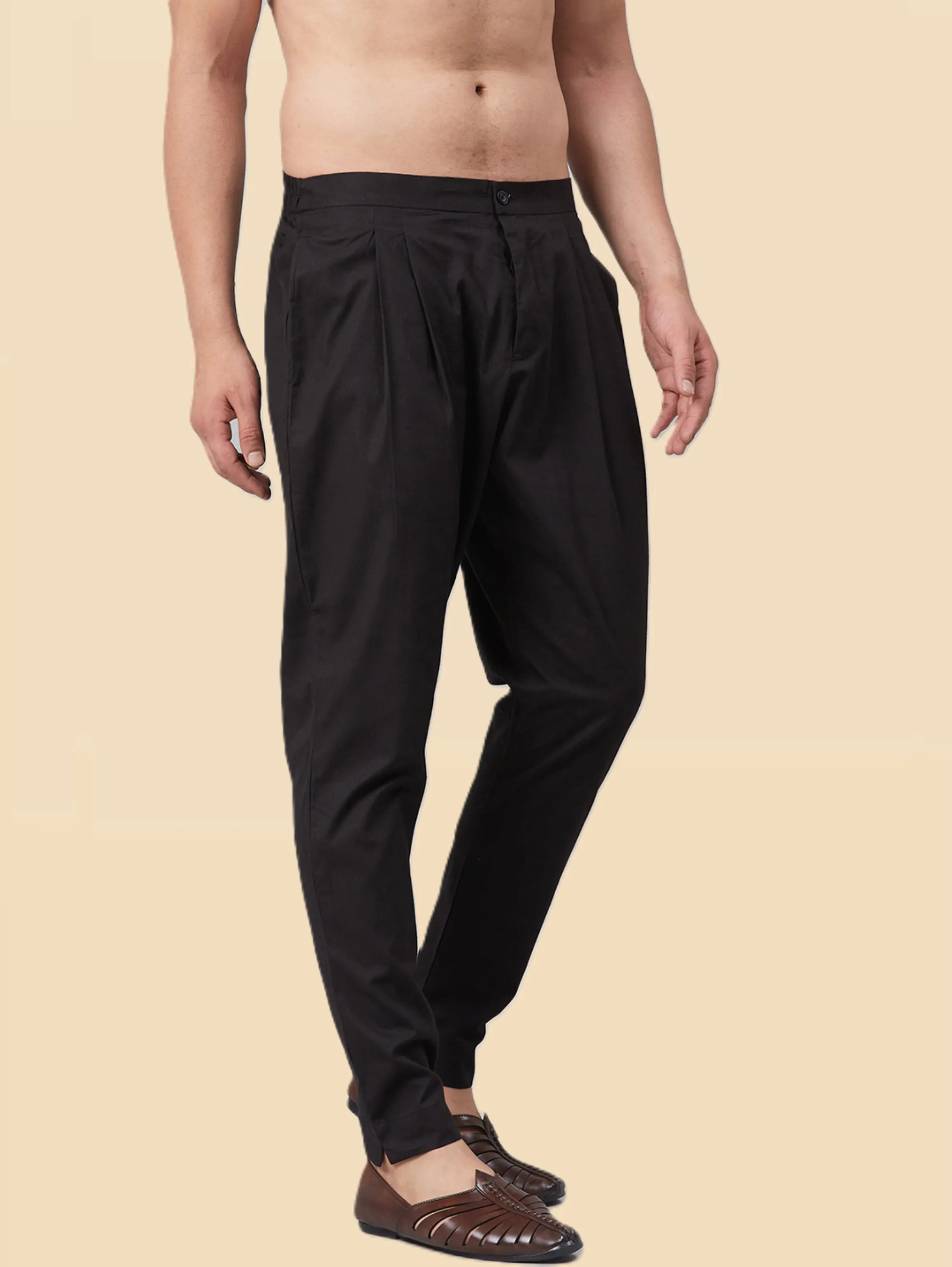 Men's Black Cotton pants