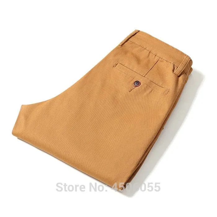 Men's Business Straight Cotton Trousers  Slim Fit Casual  Pants