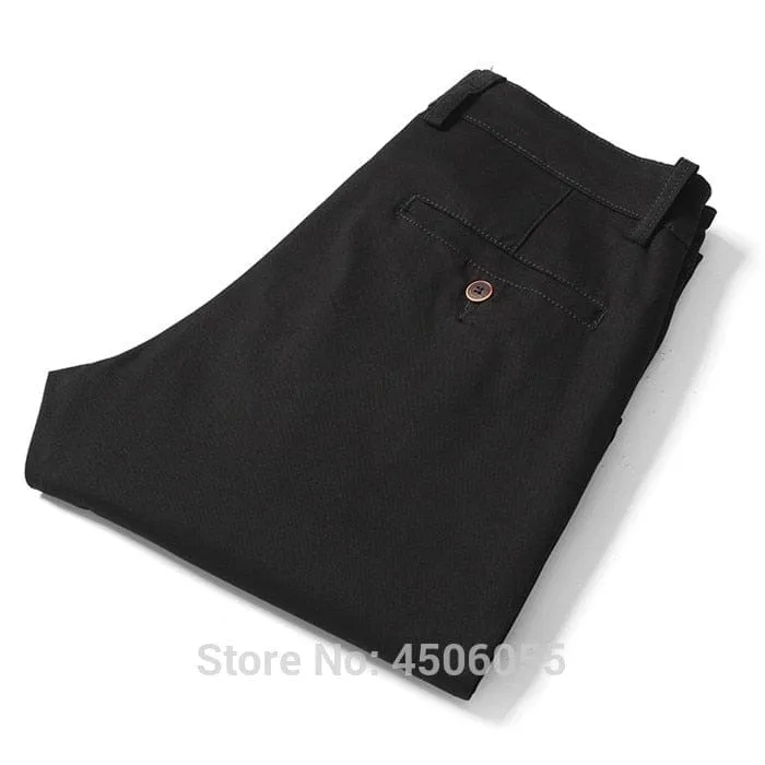 Men's Business Straight Cotton Trousers  Slim Fit Casual  Pants