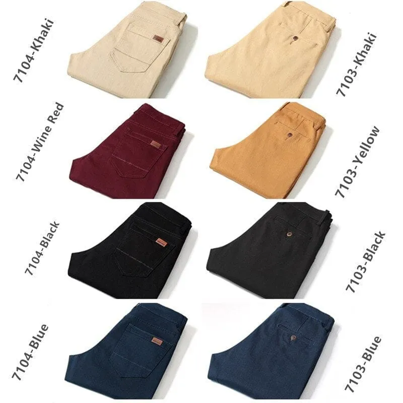 Men's Business Straight Cotton Trousers  Slim Fit Casual  Pants