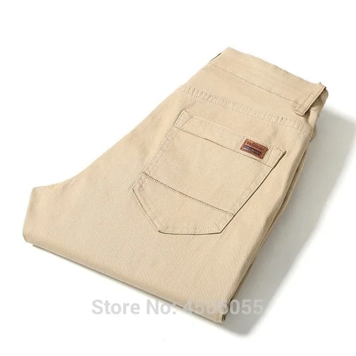 Men's Business Straight Cotton Trousers  Slim Fit Casual  Pants