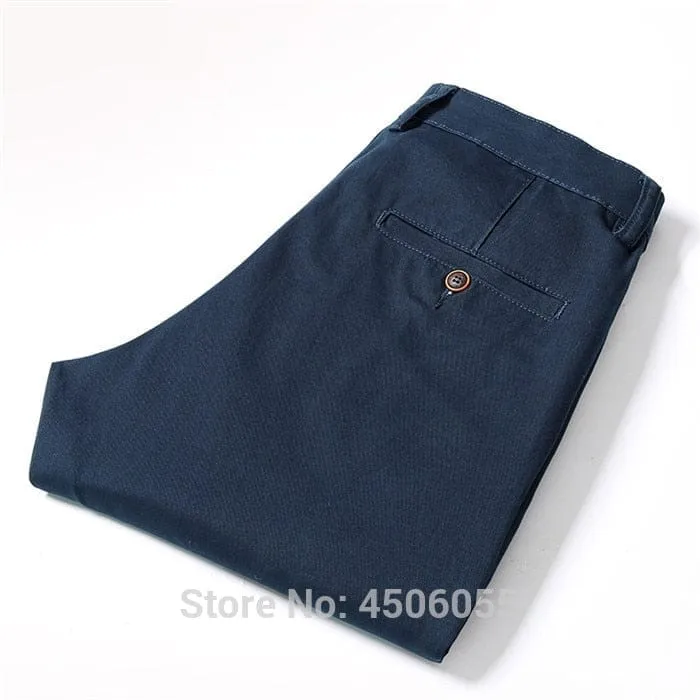 Men's Business Straight Cotton Trousers  Slim Fit Casual  Pants