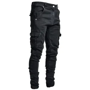 Men's Durable Denim Cargo Pants with Multi-pockets | Perfect for All Seasons
