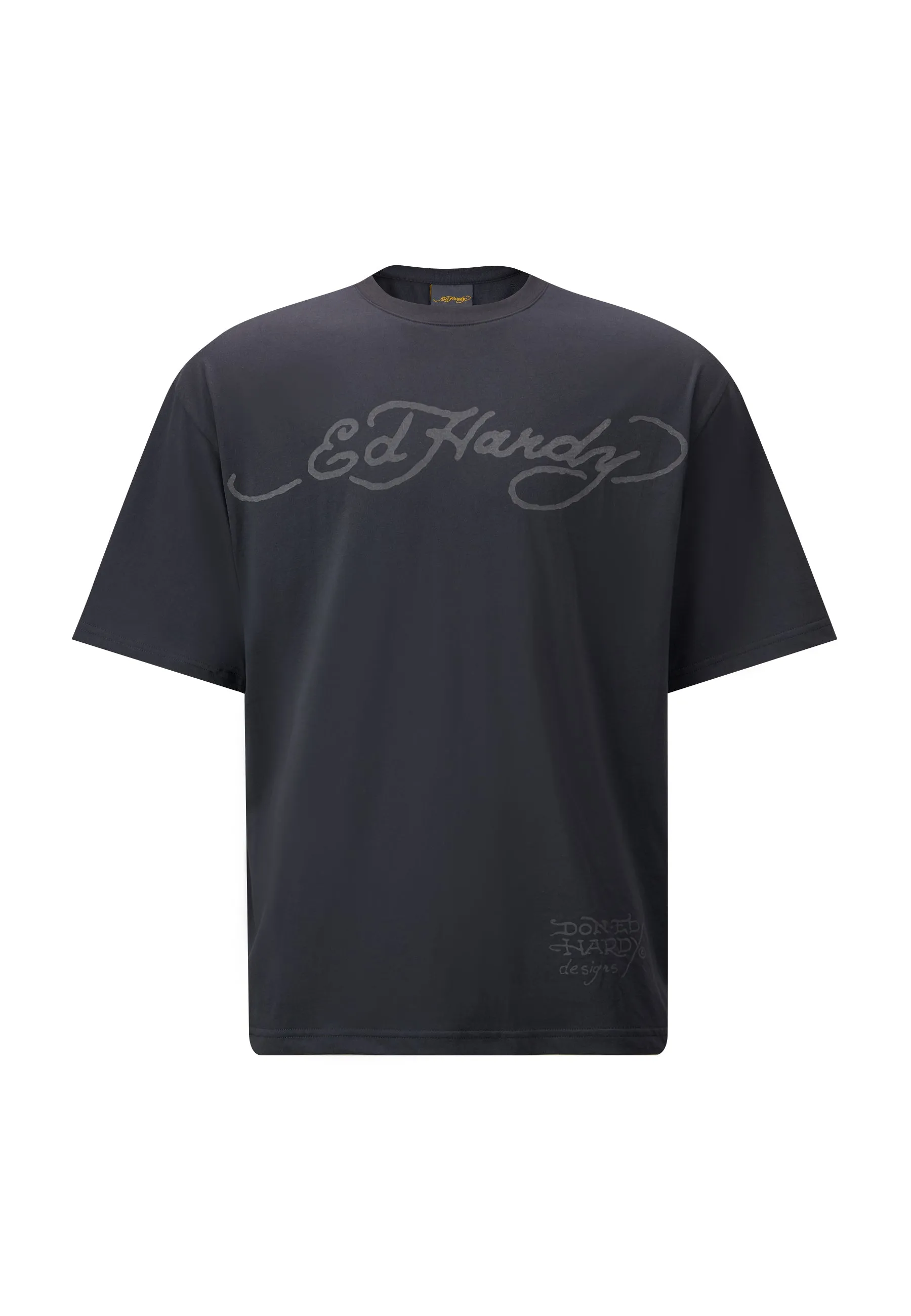 Mens Skull-Flame T-Shirt - Black