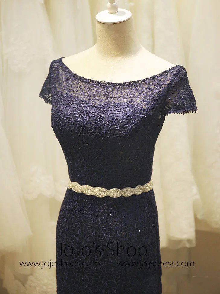 Navy Blue Elegant Long Formal Evening Gown YW1703