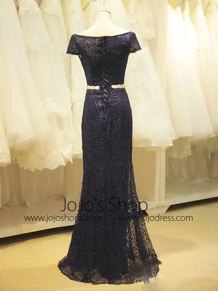 Navy Blue Elegant Long Formal Evening Gown YW1703