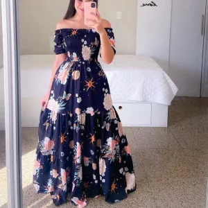 Navy Natural Maxi Dress