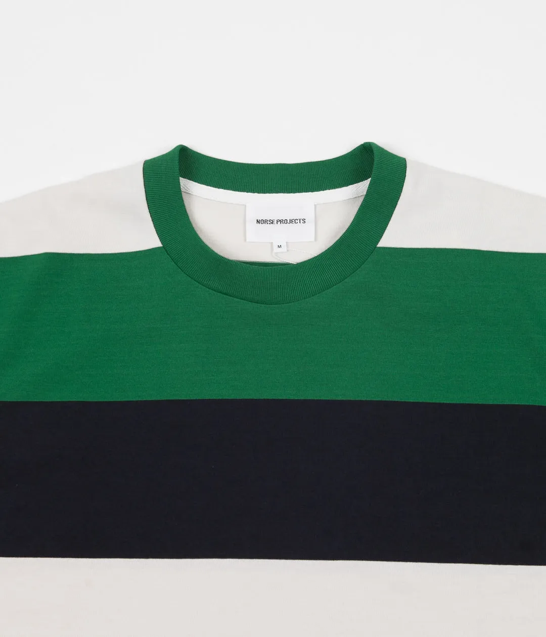 Norse Projects Johannes Border Stripe T-Shirt - Sporting Green