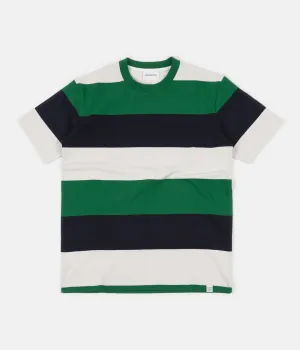 Norse Projects Johannes Border Stripe T-Shirt - Sporting Green