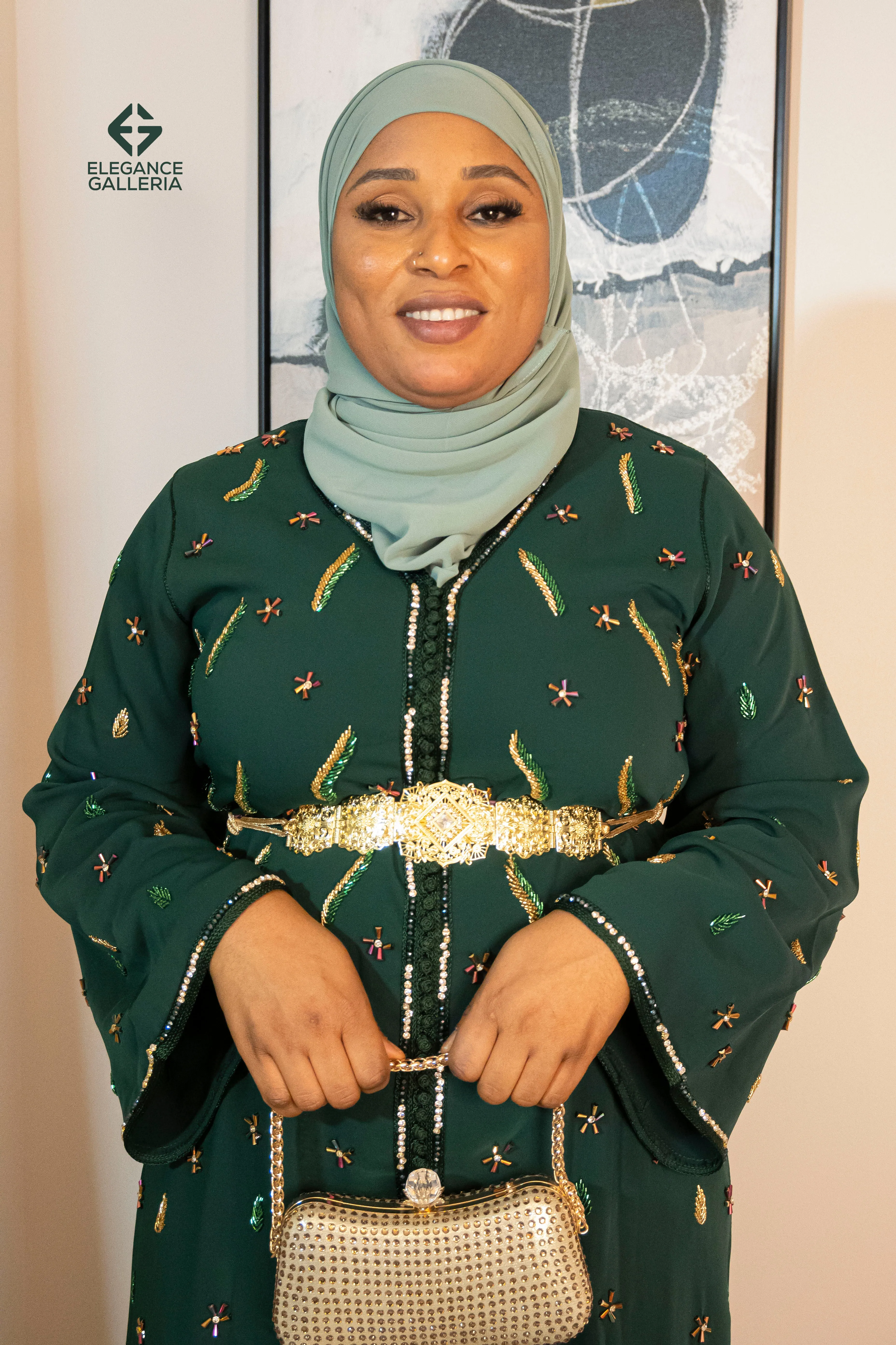 Nurrain Elegant Handcrafted Moroccan Kaftan