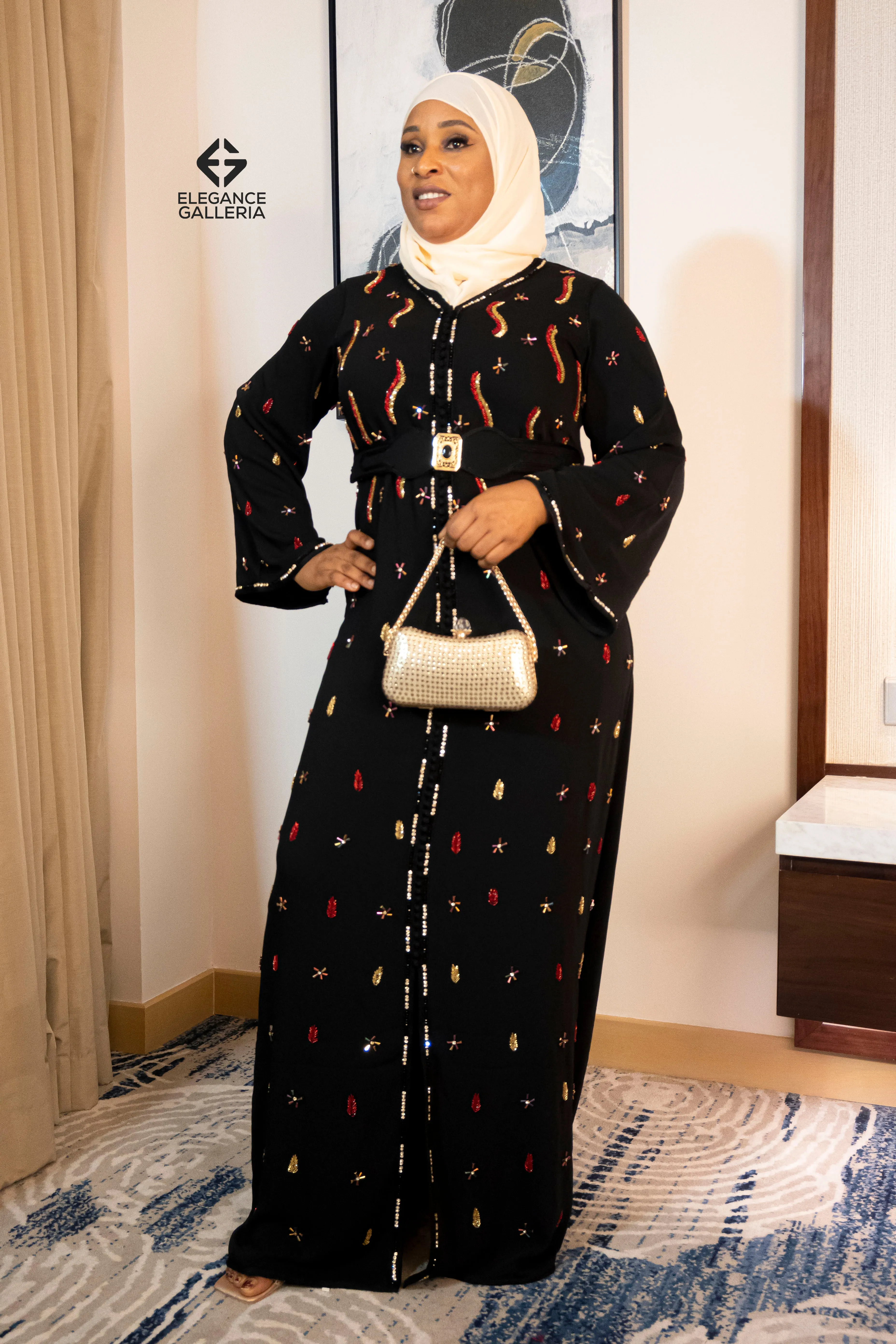 Nurrain Elegant Handcrafted Moroccan Kaftan