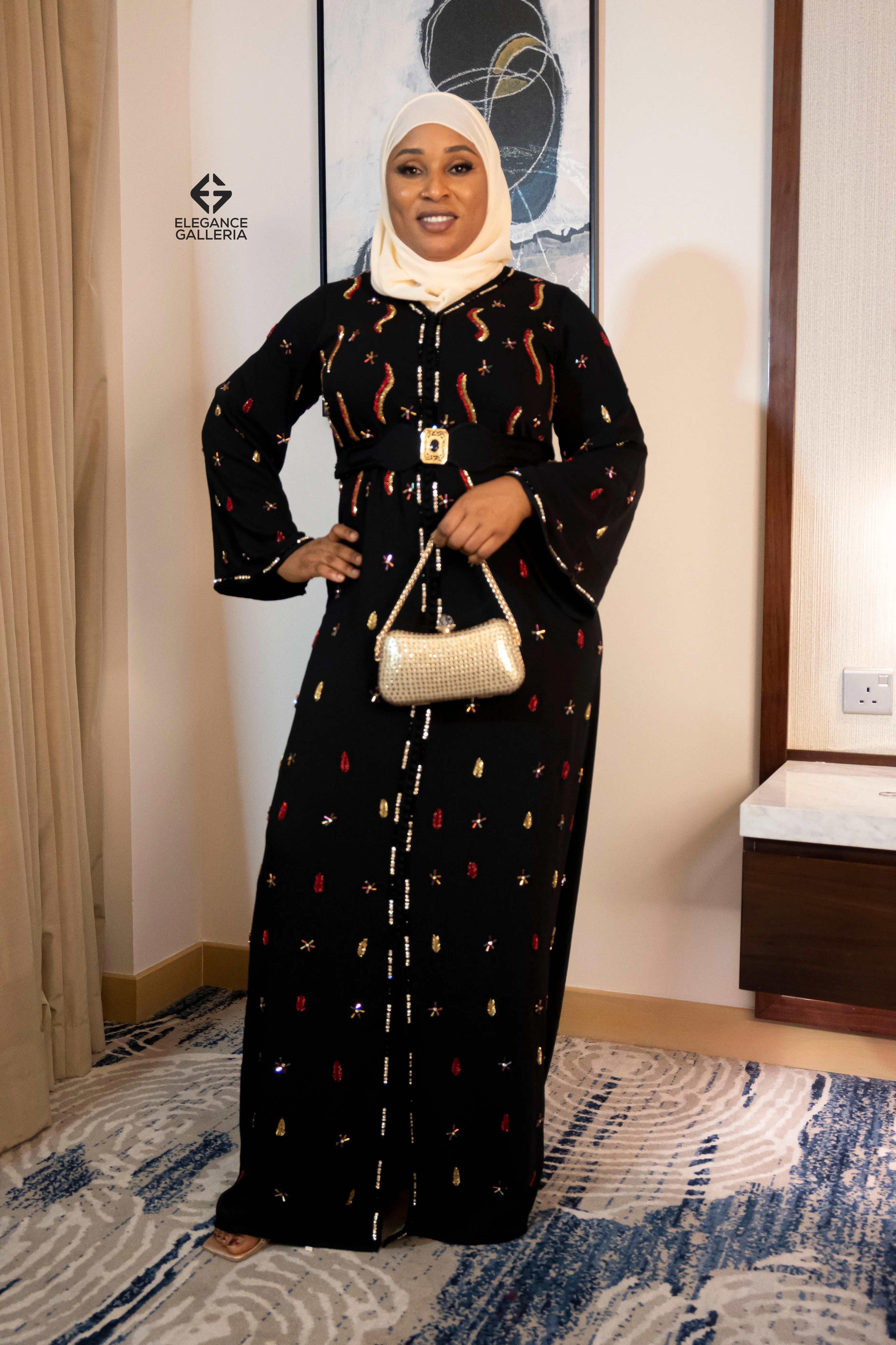 Nurrain Elegant Handcrafted Moroccan Kaftan