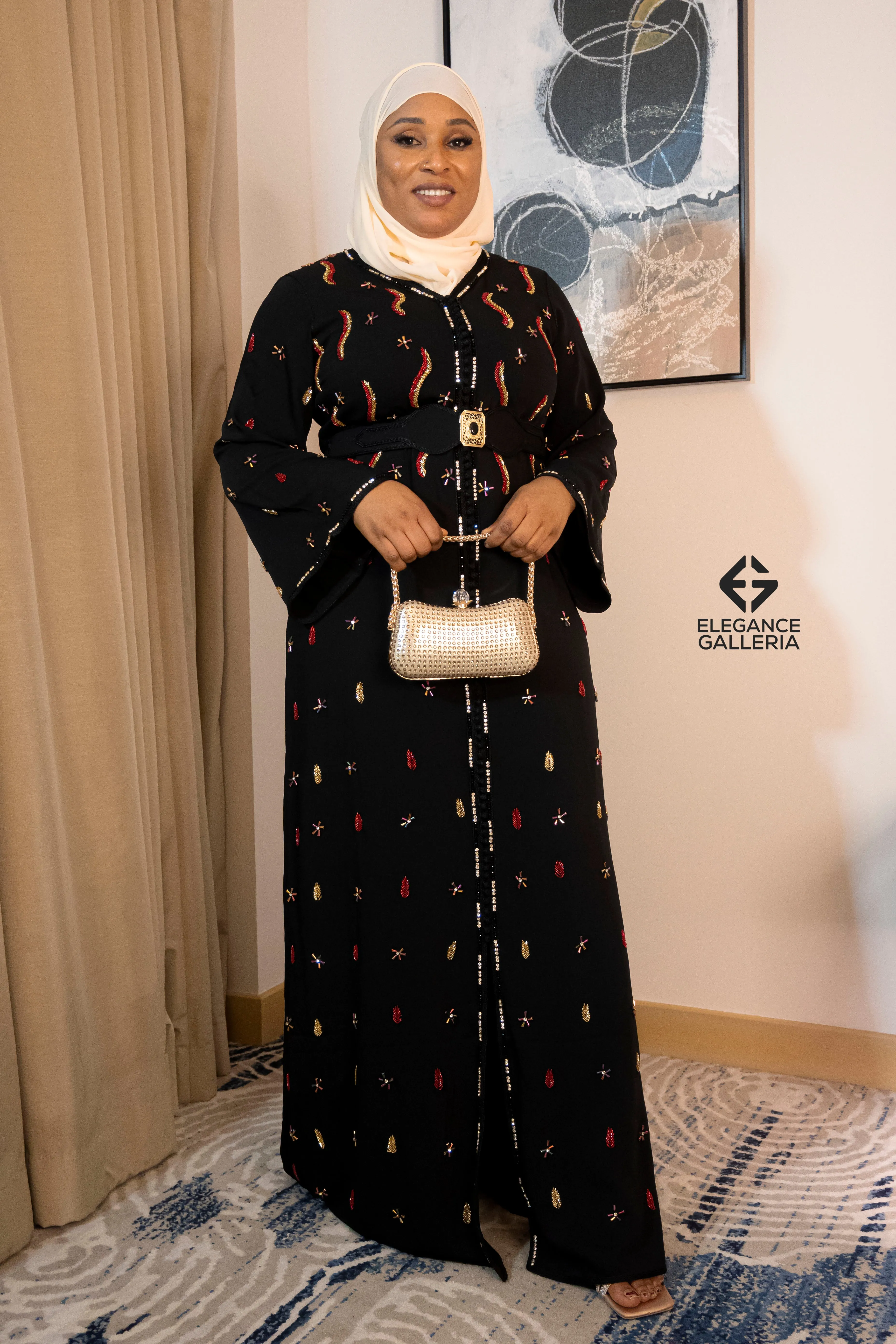 Nurrain Elegant Handcrafted Moroccan Kaftan