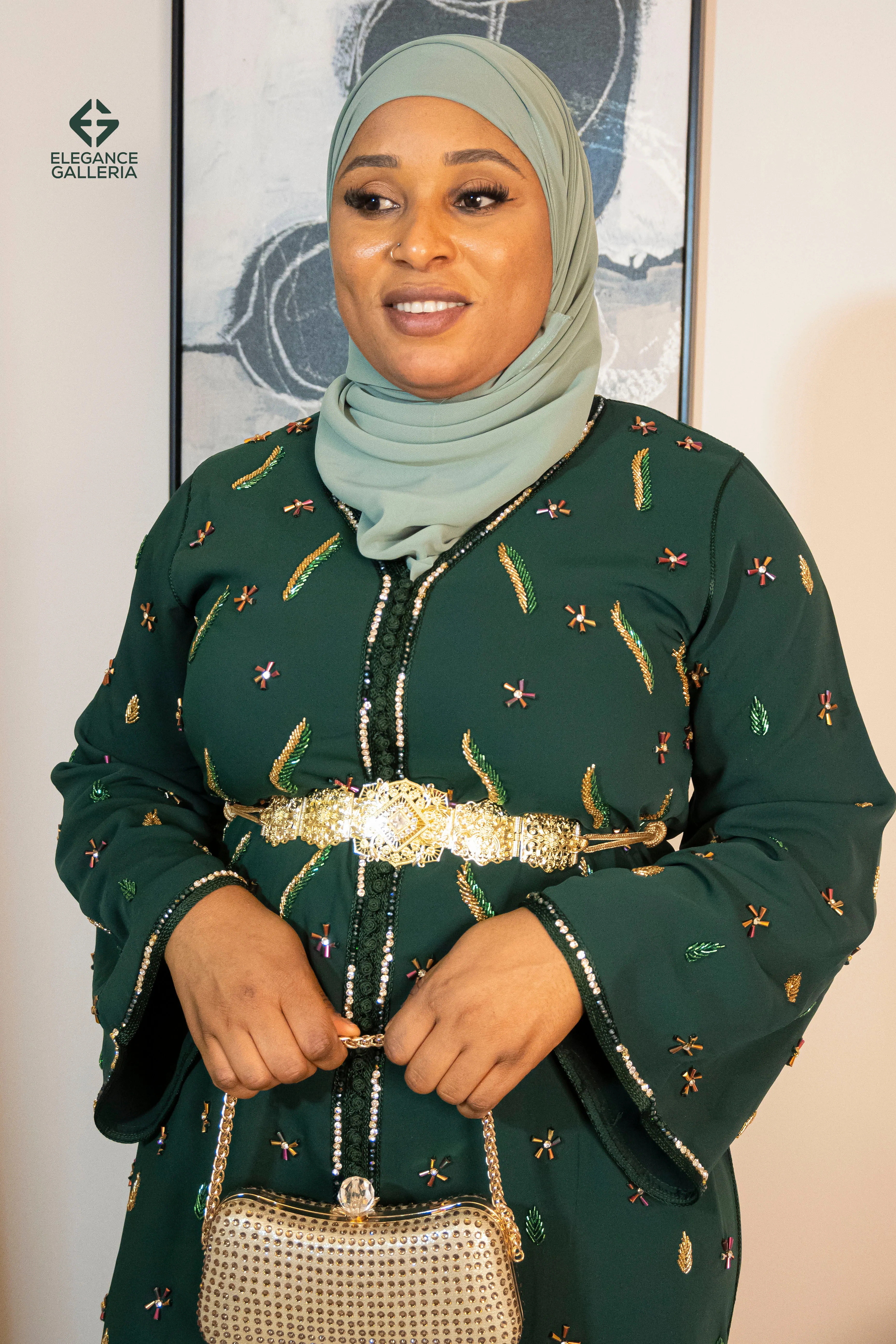 Nurrain Elegant Handcrafted Moroccan Kaftan