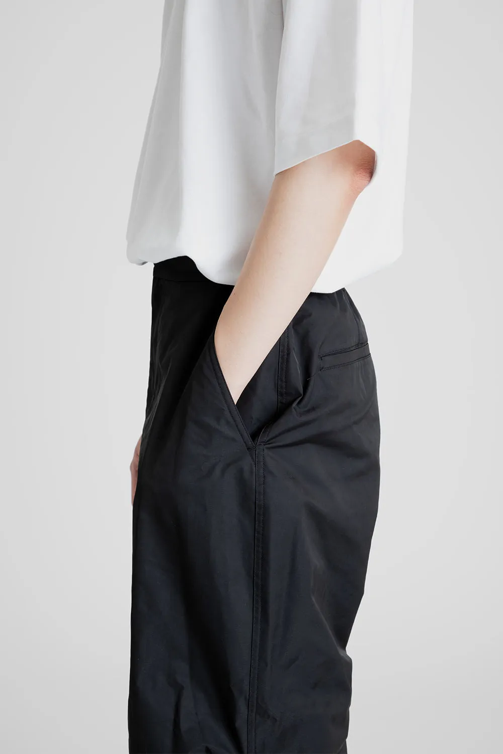 Nylon Double Layered Pants - Black