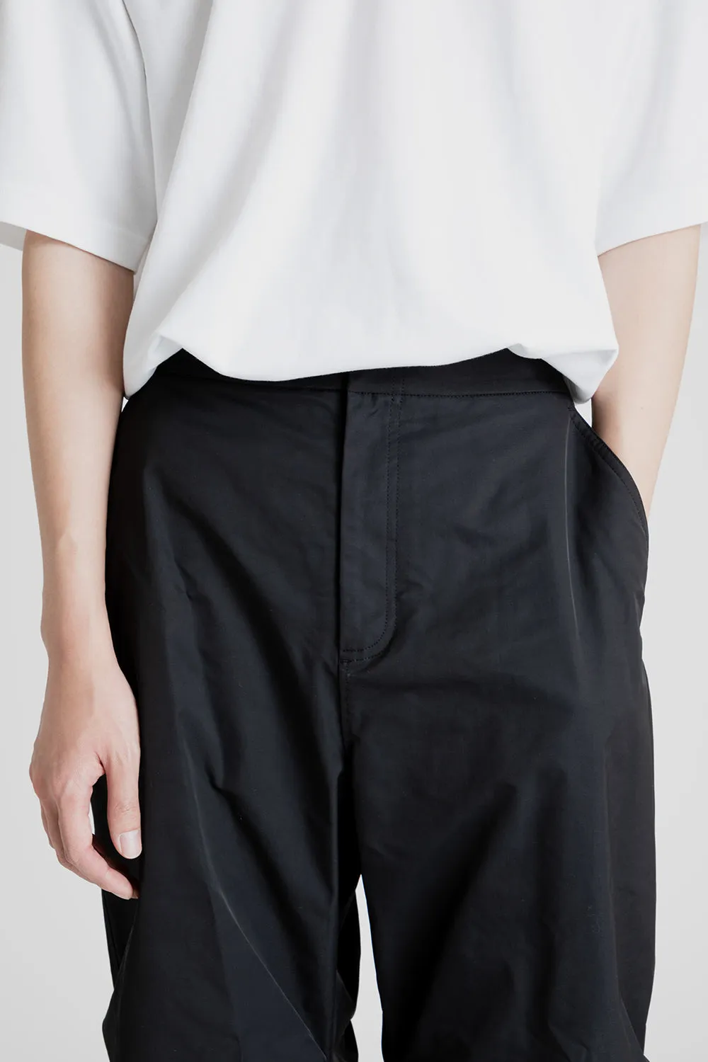 Nylon Double Layered Pants - Black