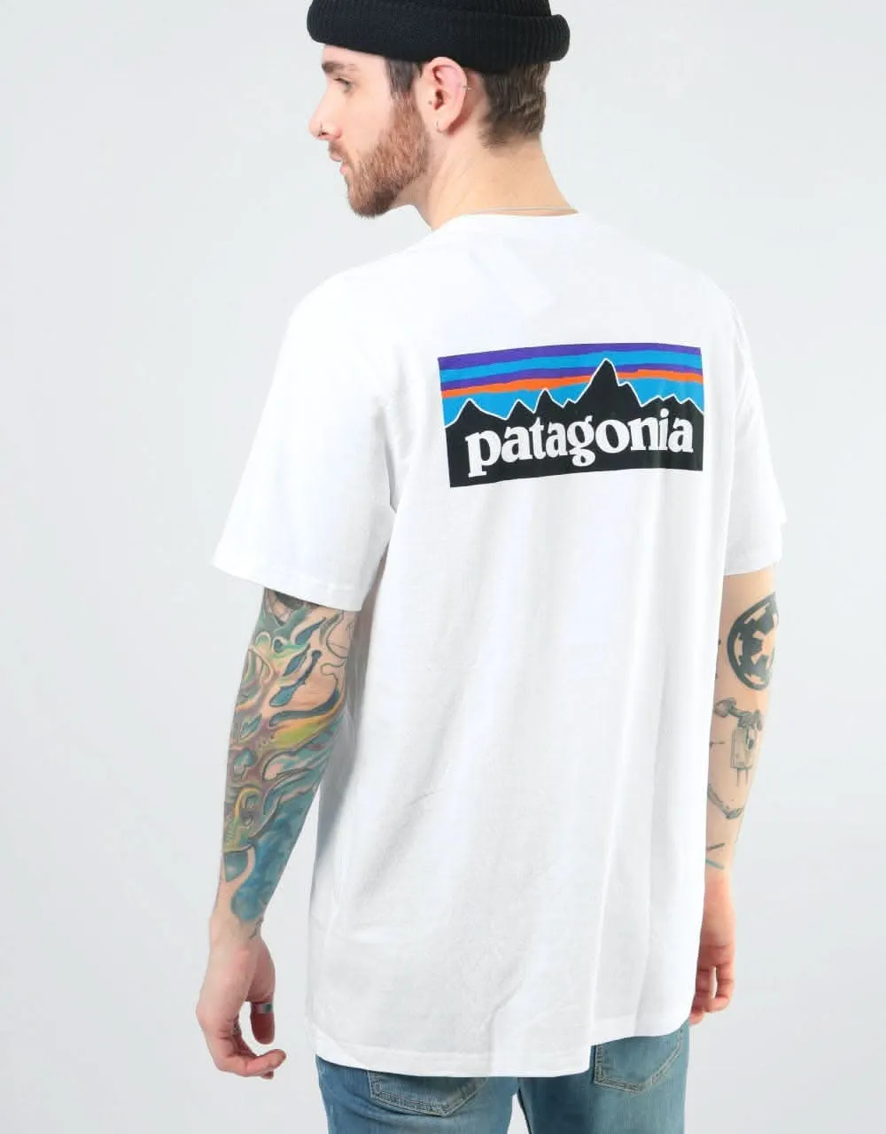 Patagonia P-6 Logo Pocket T-Shirt - White