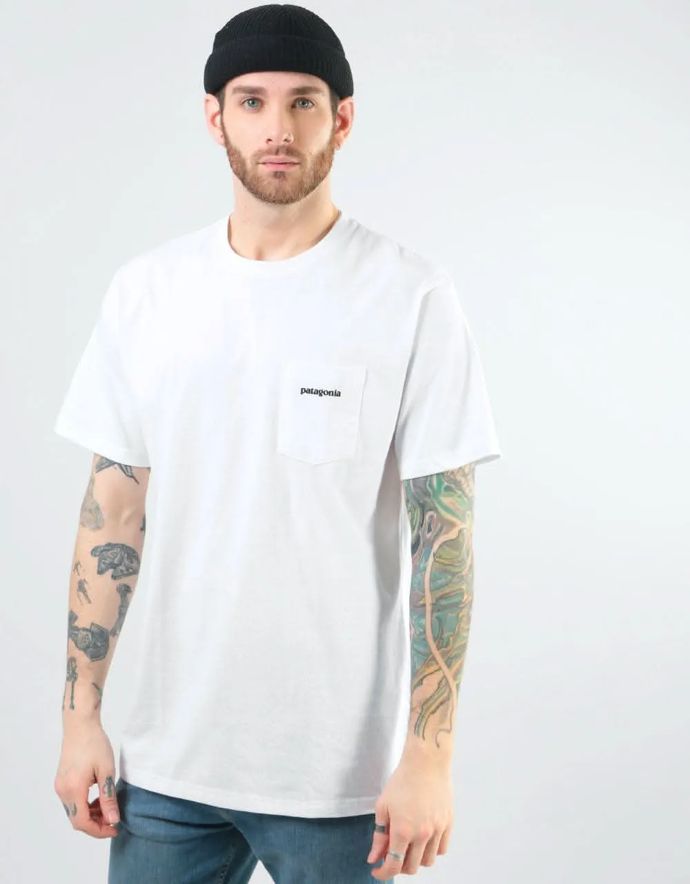 Patagonia P-6 Logo Pocket T-Shirt - White