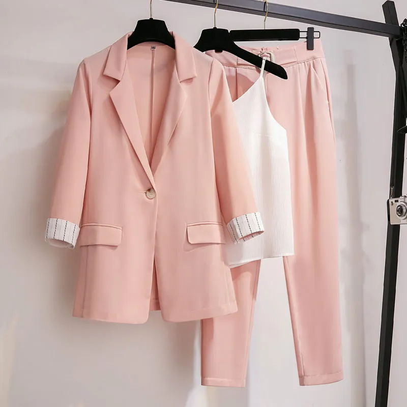 Plus Size Women'S 200 Catties Fat Sister Autumn Suit Women'S Western Style Small Suit Covering Belly Was Thin