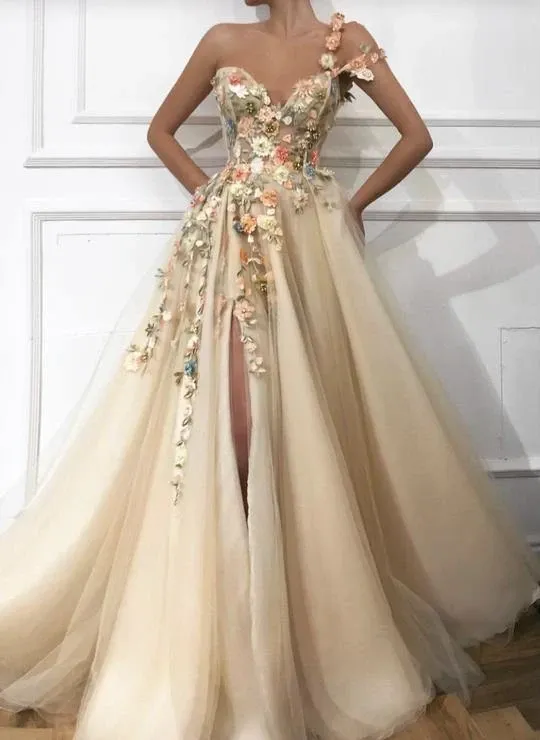Promfast Beautiful Flower Prom Dress, Best Online Cheap Party Dresses for Sale PFP2004
