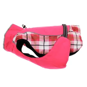 RASPBERRY PLAID ALPINE ALL WEATHER DOG COAT