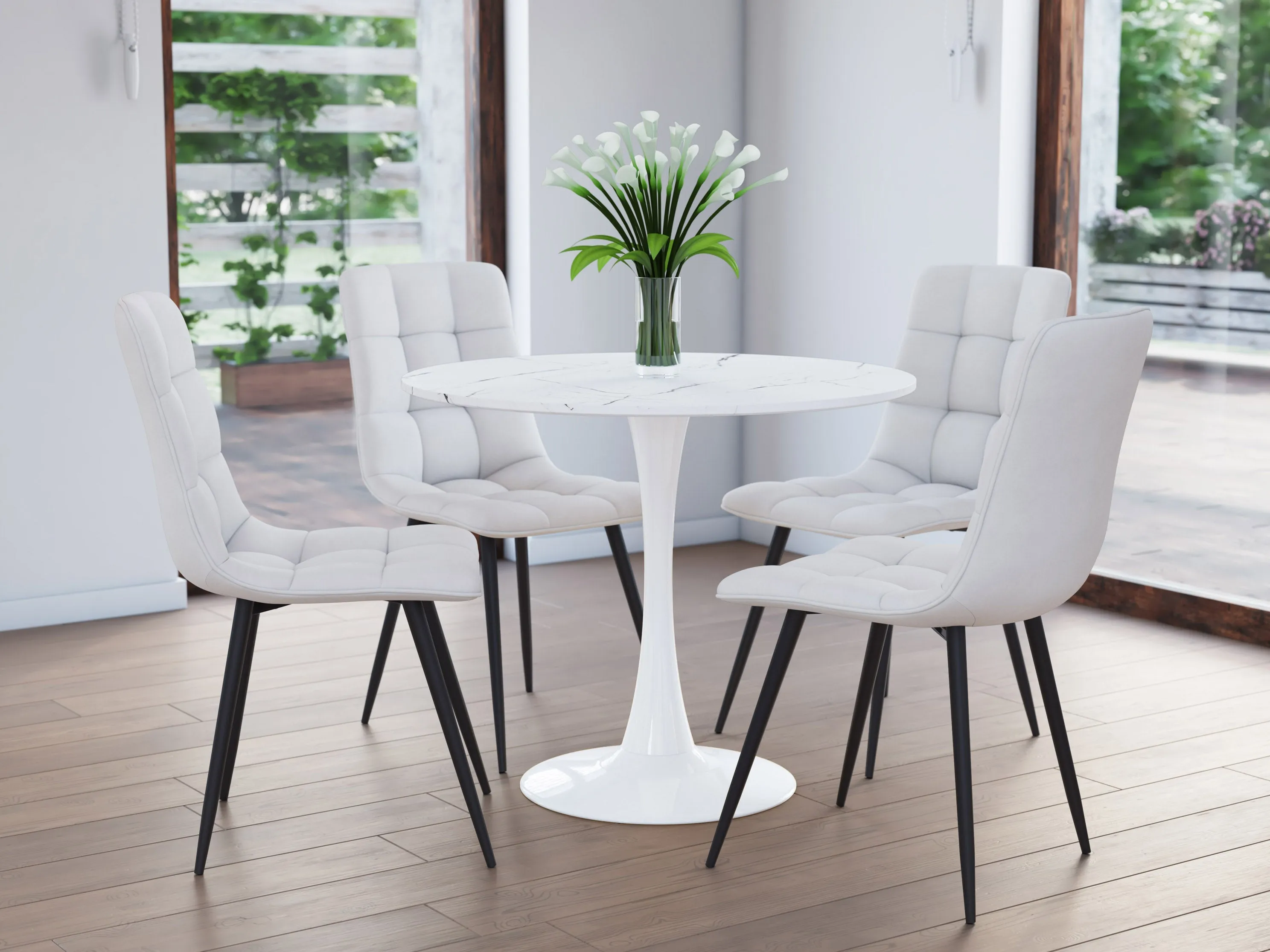 Round Marbled Bistro Table 35"
