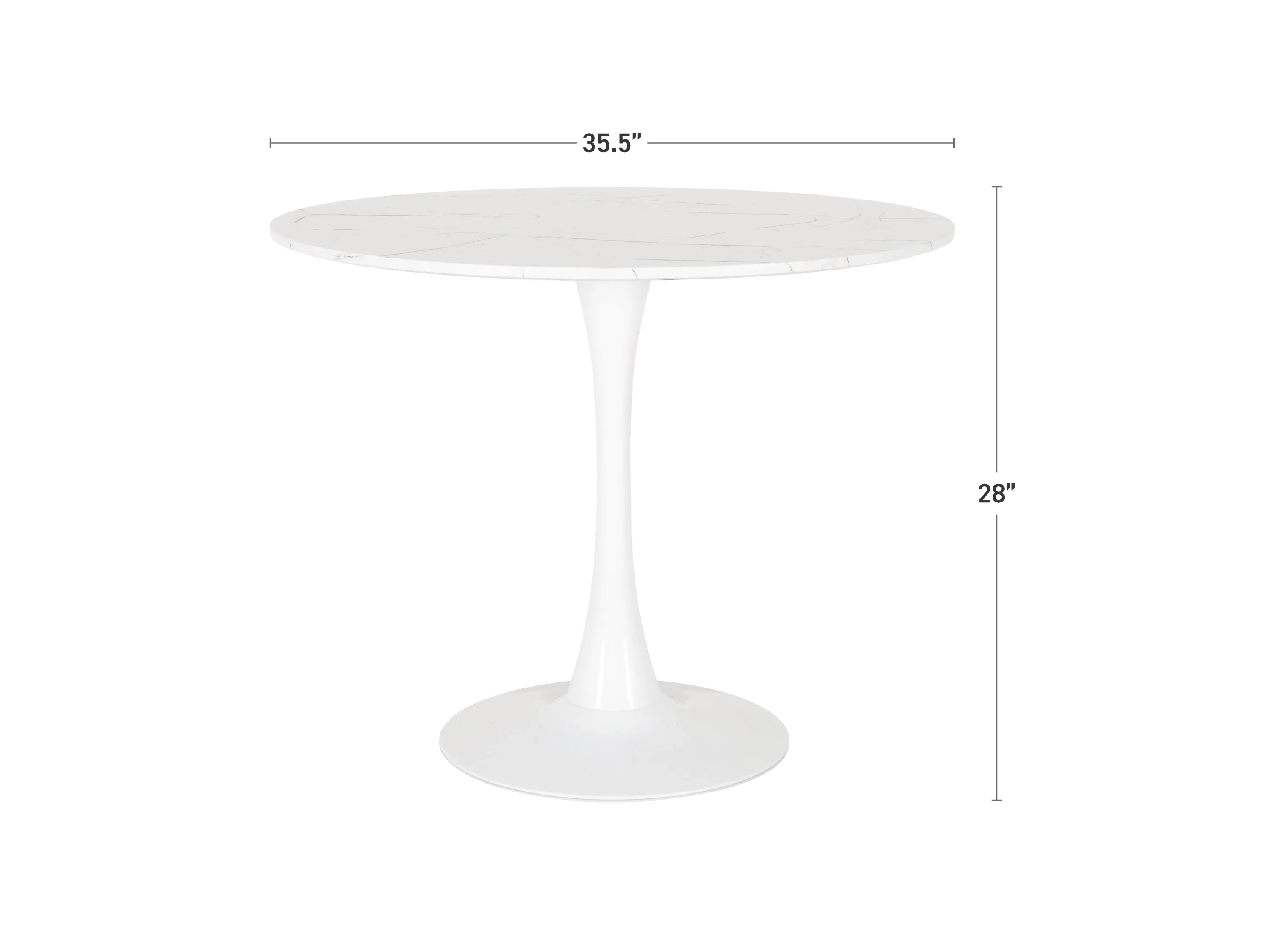 Round Marbled Bistro Table 35"