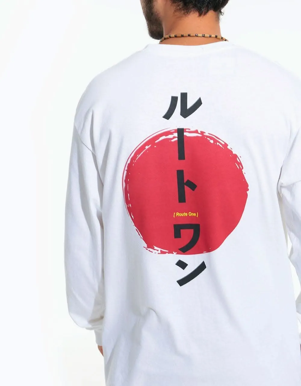 Route One Katakana II Long Sleeve T-Shirt - White