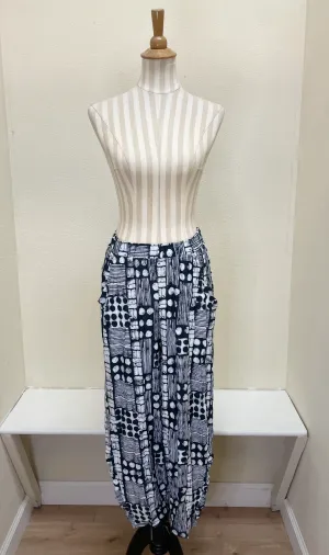 Shana Printed Pants - 25075 - BLACK