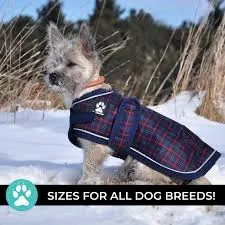Shedrow K9 Glacier Dog Coat Plaid Navy (EXTRA 50% OFF AT CHECKOUT)